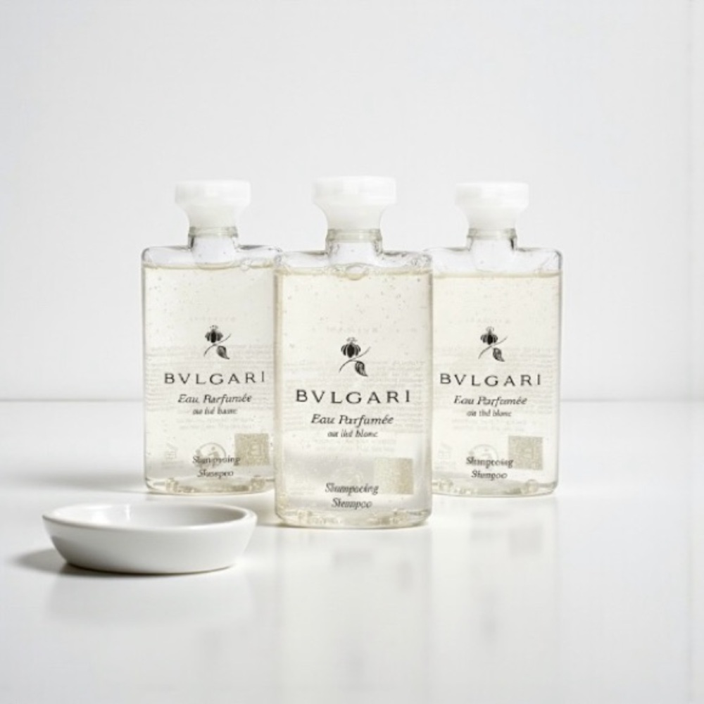 BVLGARI Eau Parfumée au Thé Blanc Shampoo Set of 3 White Tea 75ml NEW - Picture 9 of 11